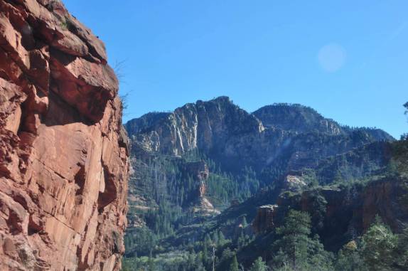 O belo canyon de Oak Creek, perto de Sedona, no Arizona, Estados Unidos